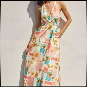 Dress Forum Multicolor Backless Maxi Dress